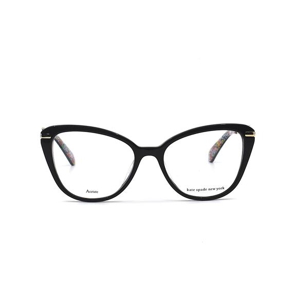 NEW KATE SPADE FLAVIA 807 BLACK GOLD AUTHENTIC EYEGLASSES FRAME - Picture 3 of 12